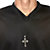 Cross Pendant and Rubber Necklace in Stainless Steel and Black Ion-Plated Stainless Steel 24"-27"-14 at PalmBeach Jewelry