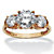 3 TCW Round Cubic Zirconia Solid 10k Yellow Gold 3-Stone Bridal Engagement Ring-11 at PalmBeach Jewelry