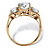 3 TCW Round Cubic Zirconia Solid 10k Yellow Gold 3-Stone Bridal Engagement Ring-12 at PalmBeach Jewelry