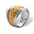 Yellow Gold-Plated Sterling Silver Two-Tone Scroll Motif Cigar Band Ring-12 at PalmBeach Jewelry