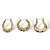 3-Pair Set of Hoop Earrings in Yellow Gold Tone (1")-12 at PalmBeach Jewelry