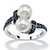 .79 TCW Midnight Blue Genuine Sapphire and Freshwater Pearl Platinum over Sterling Silver Ring-11 at PalmBeach Jewelry