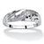 SETA JEWELRY Men's Diamond Accent Platinum over Sterling Silver Diagonal Swirl Wedding Band-11 at Seta Jewelry