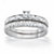 2 Piece 1/7 TCW Round Diamond Pave Bridal Ring Set in Platinum over Sterling Silver-11 at PalmBeach Jewelry