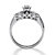 1/4 TCW Round Diamond Platinum over Sterling Silver Bridal Engagement Ring Set-12 at PalmBeach Jewelry