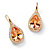 11.60 TCW Pear Cut Champagne/White Cubic Zirconia Gold-Plated Halo Drop Earrings-11 at PalmBeach Jewelry