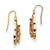 SETA JEWELRY 11.60 TCW Pear Cut Champagne/White Cubic Zirconia Gold-Plated Halo Drop Earrings-12 at Seta Jewelry