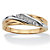 Men's Round 18k Gold over Sterling Silver Cubic Zirconia Accent Wedding Band Ring-11 at PalmBeach Jewelry