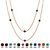 Princess-Cut Simulated Birthstone Station Necklace in Yellow Gold Tone 48"-101 at PalmBeach Jewelry