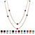 Princess-Cut Simulated Birthstone Station Necklace in Yellow Gold Tone 48"-102 at PalmBeach Jewelry