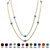 Princess-Cut Simulated Birthstone Station Necklace in Yellow Gold Tone 48"-103 at PalmBeach Jewelry