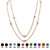 Princess-Cut Simulated Birthstone Station Necklace in Yellow Gold Tone 48"-104 at PalmBeach Jewelry