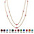 Princess-Cut Simulated Birthstone Station Necklace in Yellow Gold Tone 48"-106 at PalmBeach Jewelry