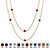 Princess-Cut Simulated Birthstone Station Necklace in Yellow Gold Tone 48"-107 at PalmBeach Jewelry
