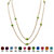 Princess-Cut Simulated Birthstone Station Necklace in Yellow Gold Tone 48"-108 at PalmBeach Jewelry