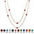 Princess-Cut Simulated Birthstone Station Necklace in Yellow Gold Tone 48"-110 at PalmBeach Jewelry