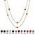 Princess-Cut Simulated Birthstone Station Necklace in Yellow Gold Tone 48"-111 at PalmBeach Jewelry
