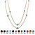 Princess-Cut Simulated Birthstone Station Necklace in Yellow Gold Tone 48"-112 at PalmBeach Jewelry