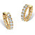 2.40 TCW Round Cubic Zirconia Huggie-Hoop Earrings Gold-Plated (1/2")-11 at PalmBeach Jewelry