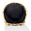 Related Item Genuine Black Onyx Gold-Plated Cabochon Pillow Ring