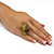 Cabochon-Shaped Genuine Tiger's Eye Gold-Plated Twisted Channel-Set Pillow Ring-13 at PalmBeach Jewelry