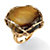 Cabochon-Shaped Genuine Tiger's Eye Gold-Plated Twisted Channel-Set Pillow Ring-15 at PalmBeach Jewelry