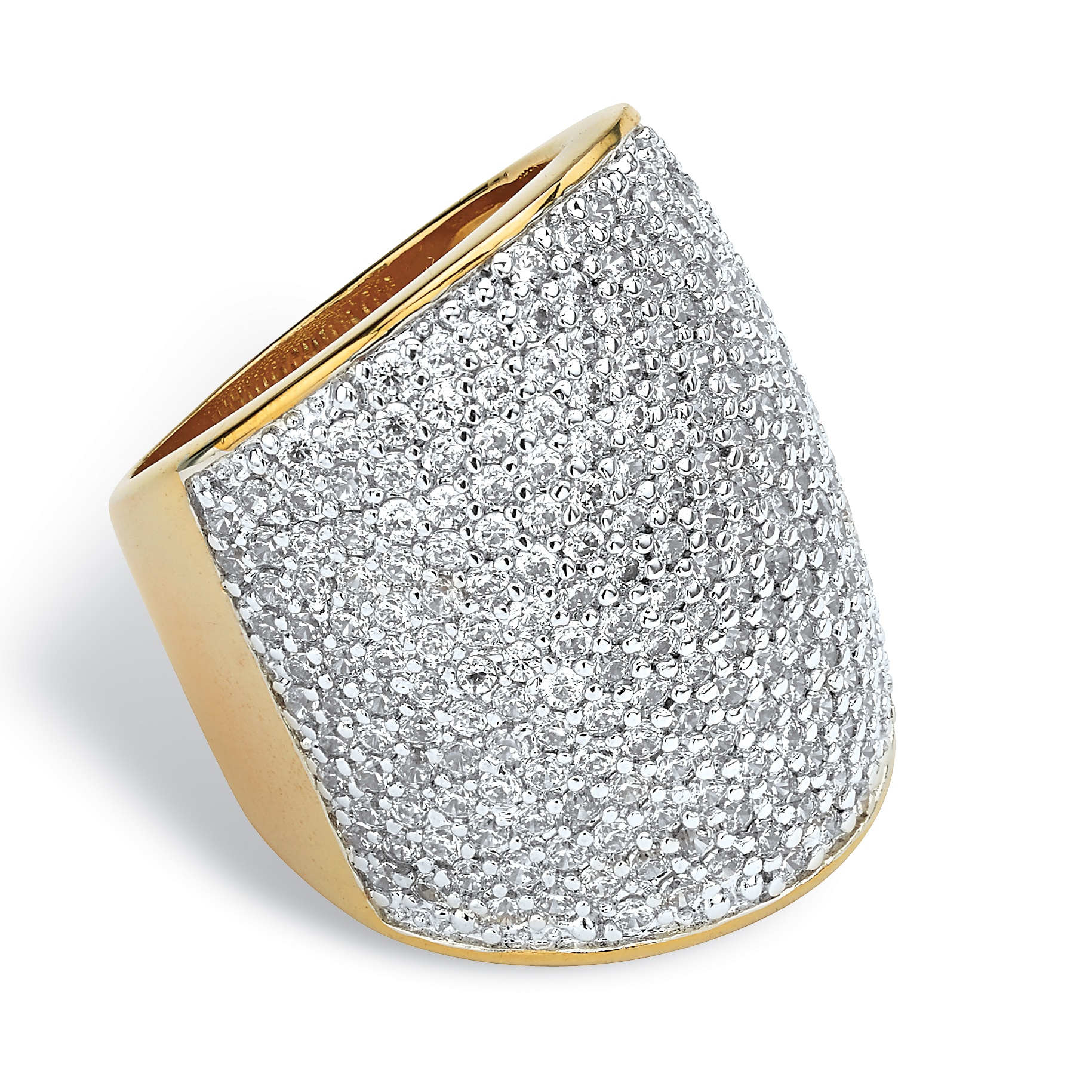 jewelry palmbeachjewelry plated ring palmbeach gold 14k zirconia cubic dome pave tcw round affordable fashionable