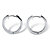Princess-Cut Channel-Set Simulated Birthstone Sterling Silver Hoop Earrings (3/4")-12 at PalmBeach Jewelry