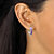 SETA JEWELRY Princess-Cut Channel-Set Simulated Birthstone Sterling Silver Hoop Earrings (3/4")-13 at Seta Jewelry