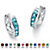 SETA JEWELRY Princess-Cut Channel-Set Simulated Birthstone Sterling Silver Hoop Earrings (3/4")-112 at Seta Jewelry