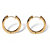 Channel-Set Simulated Birthstone Gold-Plated Huggie-Hoop Earrings (3/4")-12 at PalmBeach Jewelry