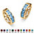 Channel-Set Simulated Birthstone Gold-Plated Huggie-Hoop Earrings (3/4")-103 at PalmBeach Jewelry