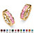 SETA JEWELRY Channel-Set Simulated Birthstone Gold-Plated Huggie-Hoop Earrings (3/4")-106 at Seta Jewelry