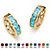 Channel-Set Simulated Birthstone Gold-Plated Huggie-Hoop Earrings (3/4")-112 at PalmBeach Jewelry