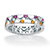 Simulated Birthstone Interlocking Stackable Eternity Heart Ring in .925 Sterling Silver-15 at PalmBeach Jewelry
