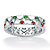 SETA JEWELRY Simulated Birthstone Interlocking Stackable Eternity Heart Ring in .925 Sterling Silver-16 at Seta Jewelry