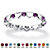 SETA JEWELRY Simulated Birthstone Interlocking Stackable Eternity Heart Ring in .925 Sterling Silver-102 at Seta Jewelry