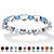 Simulated Birthstone Interlocking Stackable Eternity Heart Ring in .925 Sterling Silver-103 at PalmBeach Jewelry