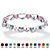 Simulated Birthstone Interlocking Stackable Eternity Heart Ring in .925 Sterling Silver-106 at PalmBeach Jewelry