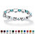 SETA JEWELRY Simulated Birthstone Interlocking Stackable Eternity Heart Ring in .925 Sterling Silver-112 at Seta Jewelry