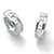 2.96 TCW Princess-Cut Cubic Zirconia Channel-Set Huggie-Style Hoop Earrings in Silvertone (3/4")-11 at PalmBeach Jewelry