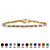 Emerald-Cut Simulated Birthstone Yellow Gold-Plated Tennis Bracelet-104 at PalmBeach Jewelry