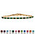 Emerald-Cut Simulated Birthstone Yellow Gold-Plated Tennis Bracelet-105 at PalmBeach Jewelry