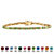 Emerald-Cut Simulated Birthstone Yellow Gold-Plated Tennis Bracelet-108 at PalmBeach Jewelry