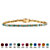 Emerald-Cut Simulated Birthstone Yellow Gold-Plated Tennis Bracelet-112 at PalmBeach Jewelry