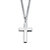 Men's Rhodium-Plated Sterling Silver Cross Pendant and Stainless Steel Curb-Link Chain Necklace 24"-11 at PalmBeach Jewelry