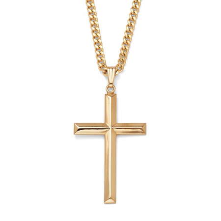 Cross Pendant Gold-Filled and Gold Ion-Plated Chain 24" at PalmBeach Jewelry