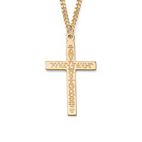 Lord's Prayer Gold-Filled Pendant and Gold Ion-Plated Chain 24"