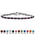 Emerald-Cut Simulated Birthstone Silvertone Tennis Bracelet 7.5"-102 at Direct Charge presents PalmBeach