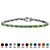 Emerald-Cut Simulated Birthstone Silvertone Tennis Bracelet 7.5"-108 at PalmBeach Jewelry